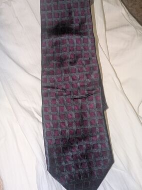 Men's Purple Basketweave Pattern Silk Tie